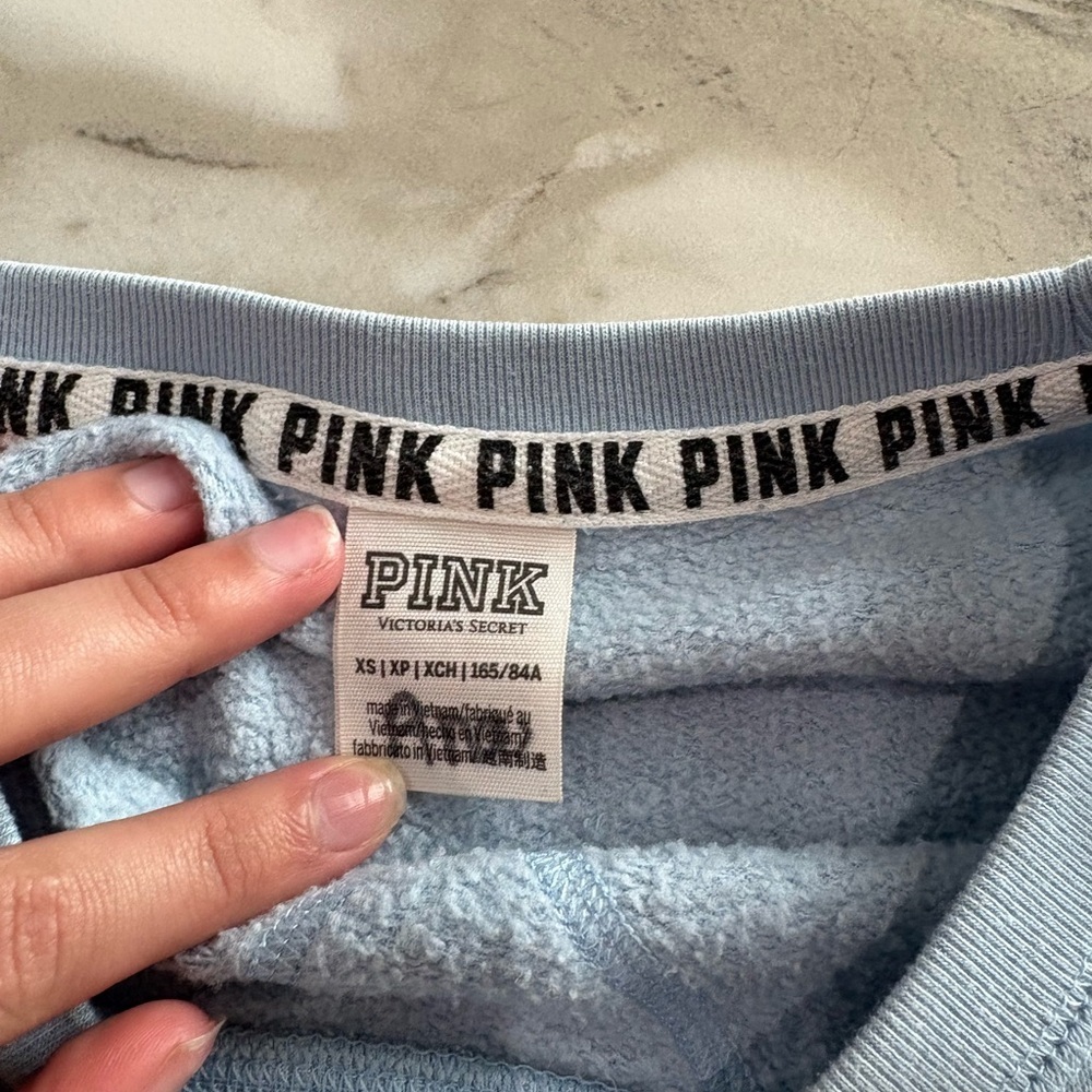 Victoria's Secret PINK Light Blue Sweatshirt - Picture 4 of 5